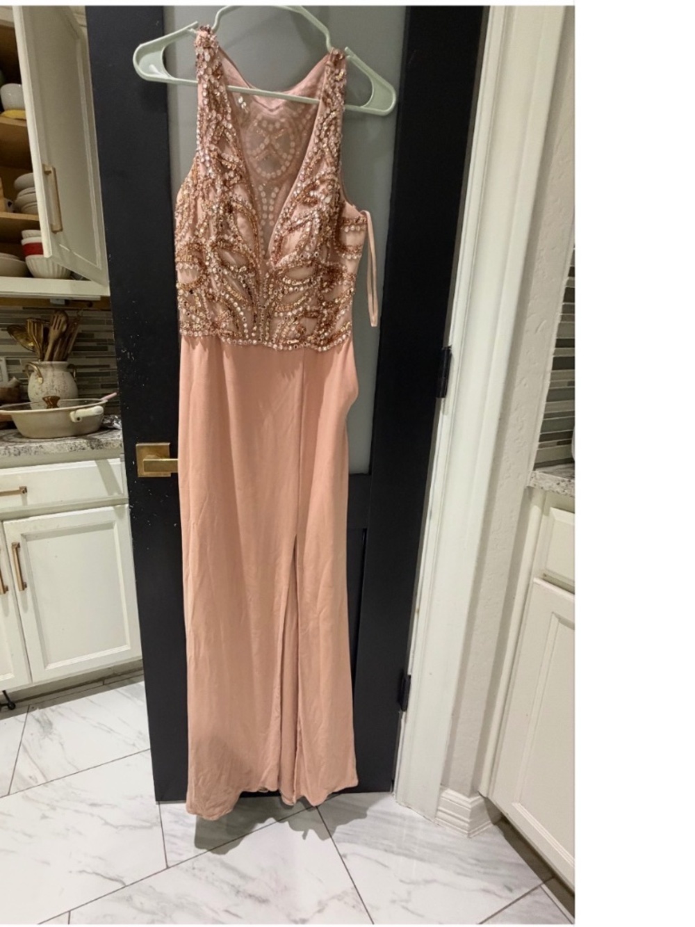Rose gold sequin Elegant evening dress